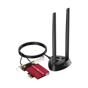Внутренняя сетевая карта WLAN и Bluetooth Cudy WE9300S PCIe, Wi‑Fi 7 (802.11be) тридиапазон 2.4/5/6 ГГц, 5765 Мбит/с, Bluetooth 5.4, внешняя 2x2 антенна