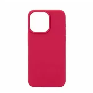 Чехол Soft Touch Silicone connect для Apple iPhone 15 Pro — розово-красный