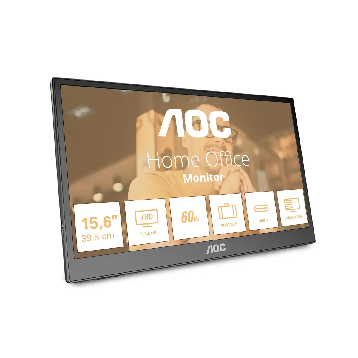 AOC 16T3EA Portatīvais Monitors Melns 15