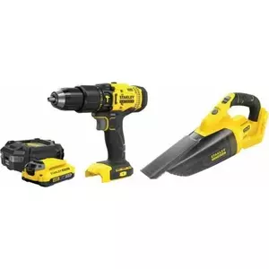 Аккумуляторный набор STANLEY SFMCK219D1-QW — 18В (20В ном.), Li‑Ion 2 А·ч, DCD709 шуруповёрт/дрель, 6 предметов, зарядное, чемодан, подсветка