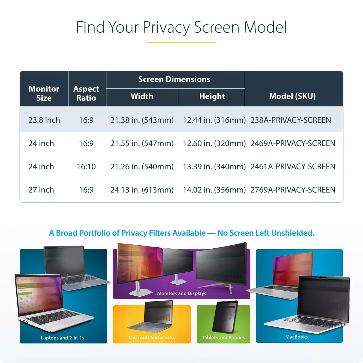 Privacy Screen Filter StarTech.com 23.8-inch Photo 12