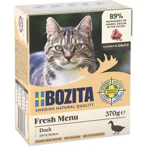 Влажный корм для кошек BOZITA Fresh Menu 370 г — утка, для взрослых кошек, без глютена и сои