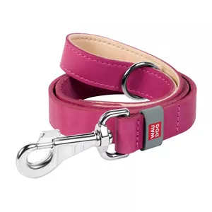 Leash Waudog 08147 natural leather 20 mm × 122 cm pink