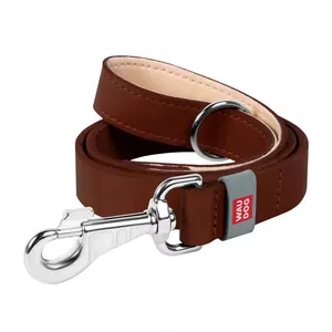 Leash Waudog natural leather 14 mm × 122 cm brown for dogs