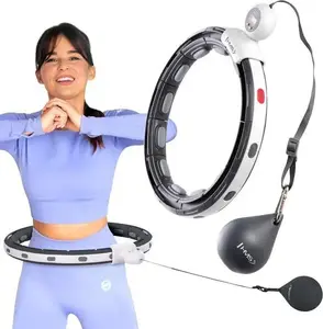 Обруч Hula Hoop HMS HHM15 чёрный с магнитом и грузом, с счётчиком HMS