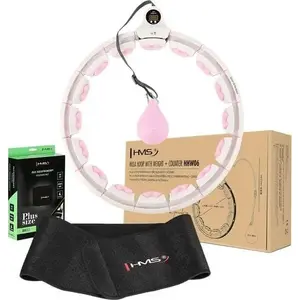 Обруч Hula Hoop HMS HHW06 розовый с грузом и счётчиком Photo 1