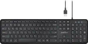 Проводная клавиатура с ножничными переключателями Perixx PERIBOARD-210, ультратонкая, чёрная