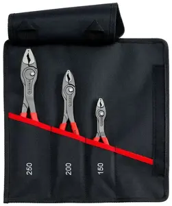 Knipex roll-up bag TwinGrip front gripping pliers set, 3-piece, lengths 150/200/250 mm, red