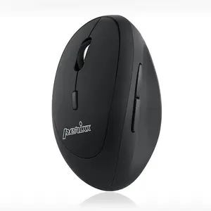 Vertical wireless optical mouse Perixx PERIMICE 719L — left-handed, clickless silent design, black
