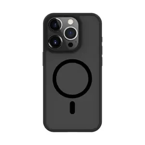 Гибридный чехол Connect для iPhone 15 Pro Max — магнитный, PC + TPU, чёрный
