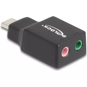 DeLOCK ārējā USB skaņas karte Type-C vīriešu uz 2 x 3.5 mm stereo
