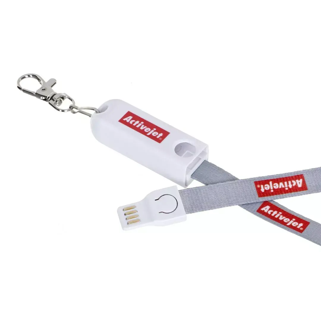 Lanyard Charger ActiveJet 3-in-1 USB A to USB-C/Lightning Photo 2
