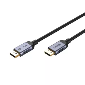 DisplayPort cable Unitek C1626GY01-2M, DisplayPort 2.1 male–male, 2 m, 80 Gbit/s, 16K@60Hz, 4K@240Hz, HDR, HDCP 2.2