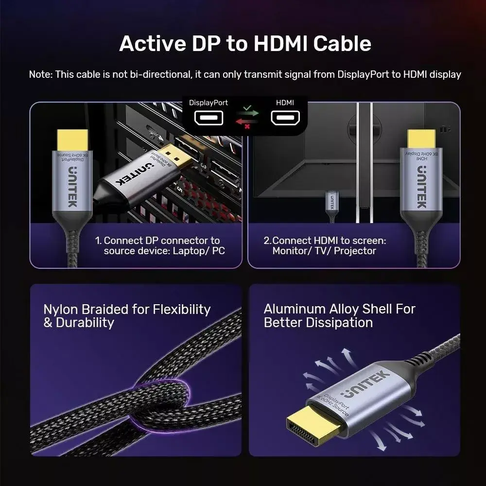 DisplayPort uz HDMI kabelis Unitek V1610A01 Photo 4
