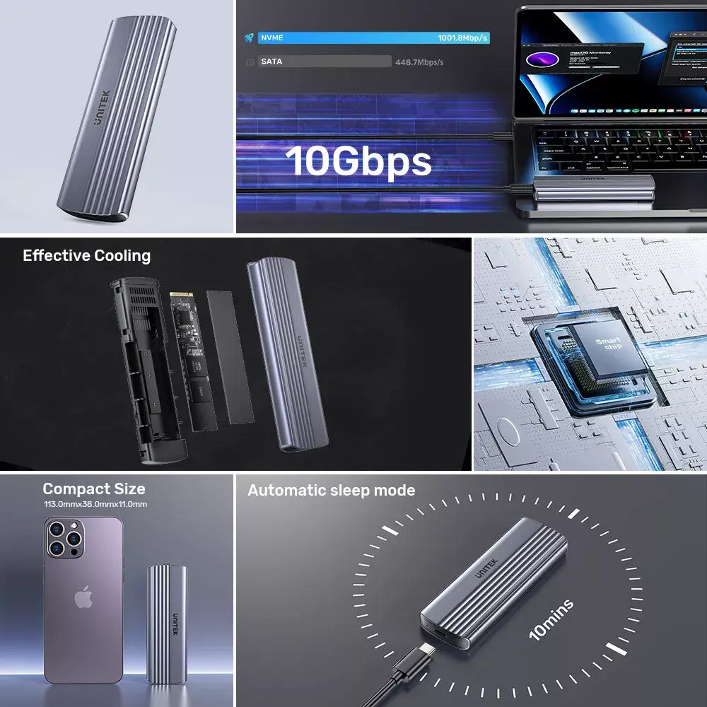 Unitek S1241B01 SSD enclosure — M.2 NVMe, USB 3.2 Gen 2 Photo 5