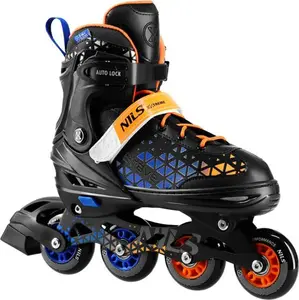 Inline Skates Nils Extreme NH18190A Brave 4‑in‑1 blue‑orange, size M (S 29–33) with removable ice hockey blade