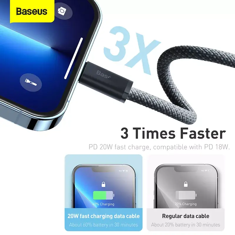 Kabelis Baseus Dynamic 2 m Pelēks Photo 13