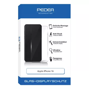 Защитное стекло PEDEA 50170102 для Apple iPhone 16 Закаленное стекло