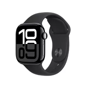Smartwatch Apple Watch Series 10 GPS + Cellular 42mm Jet Black Aluminium Case with Black Sport Band - S/M