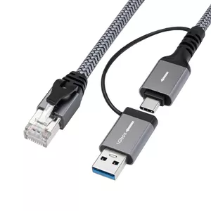 Microconnect CAT6 RJ45 FTP to USB A-C adapter cable 5m