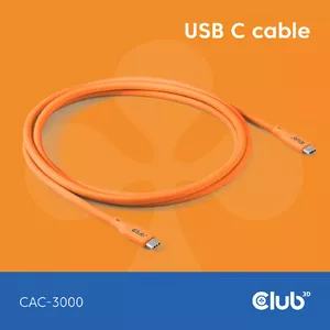 USB Kabeļa Adapteris CLUB3D CAC-3000 USB4 Gen 2x2 2m Oranžs