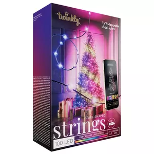 Viedā virtene Twinkly Strings USB‑C Pearls Wi‑Fi Bluetooth Daudzkrāsaina 100 LED 6 m IP20 2. paaudze