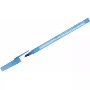 Ballpoint pen BIC Round Stick blue model 238018 — disposable plastic barrel, medium tip