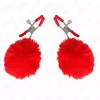 Зажим для сосков KINK FAUX FUR BALL RED 6 см Photo 2