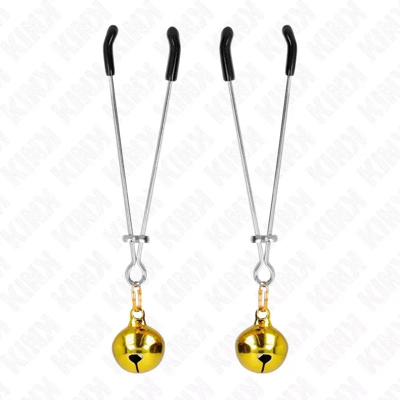 Nipple clamps KINK Thin Bell Gold 7 cm Photo 2