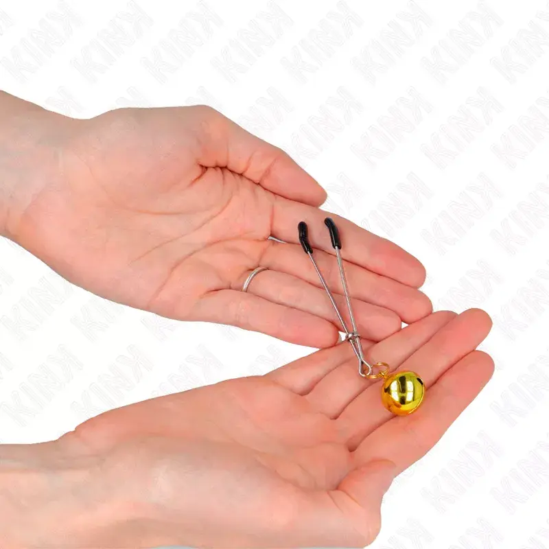 Nipple clamps KINK Thin Bell Gold 7 cm Photo 3
