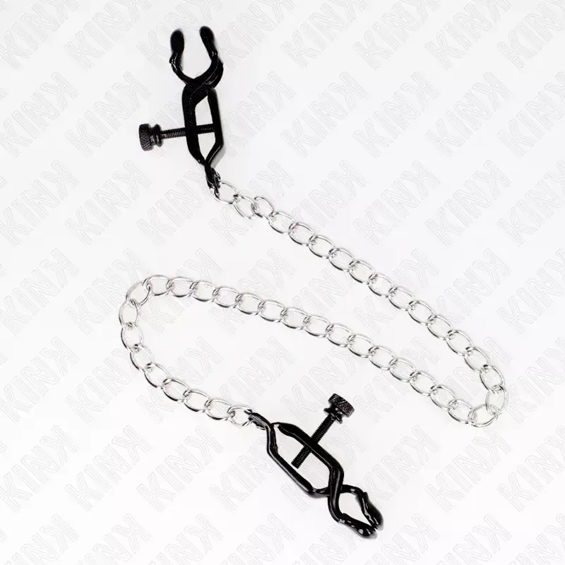 Nipple clamps KINK flat chain silver 30 cm Photo 2