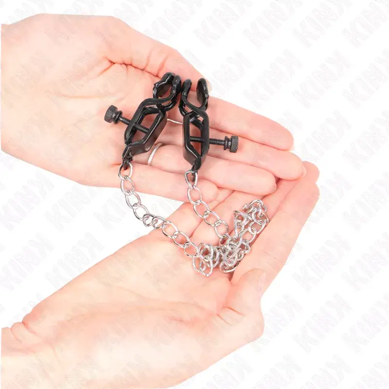 Nipple clamps KINK flat chain silver 30 cm Photo 3