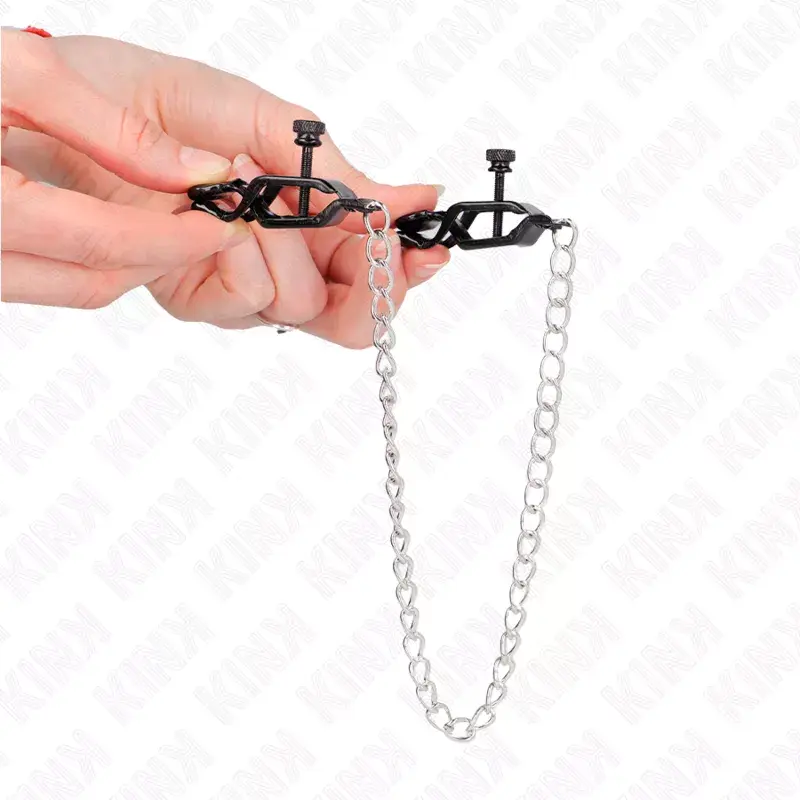 Nipple clamps KINK flat chain silver 30 cm Photo 4