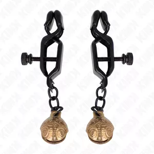 Nipple clamps KINK Bell Jaw Style black, 7 cm length, adjustable pressure