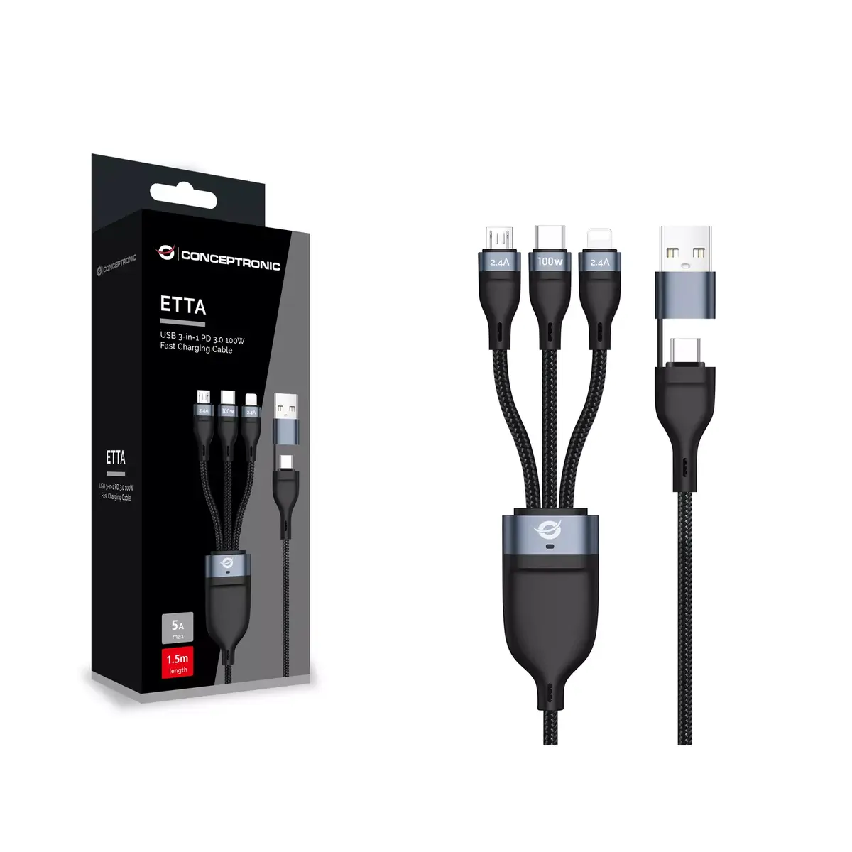 USB 3-in-1 kabelis ETTA06B15 Photo 2
