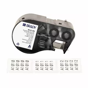Self-adhesive printer labels Brady M4-91-498, vinyl, 2.54 × 3.81 cm, black on white, 120 pcs