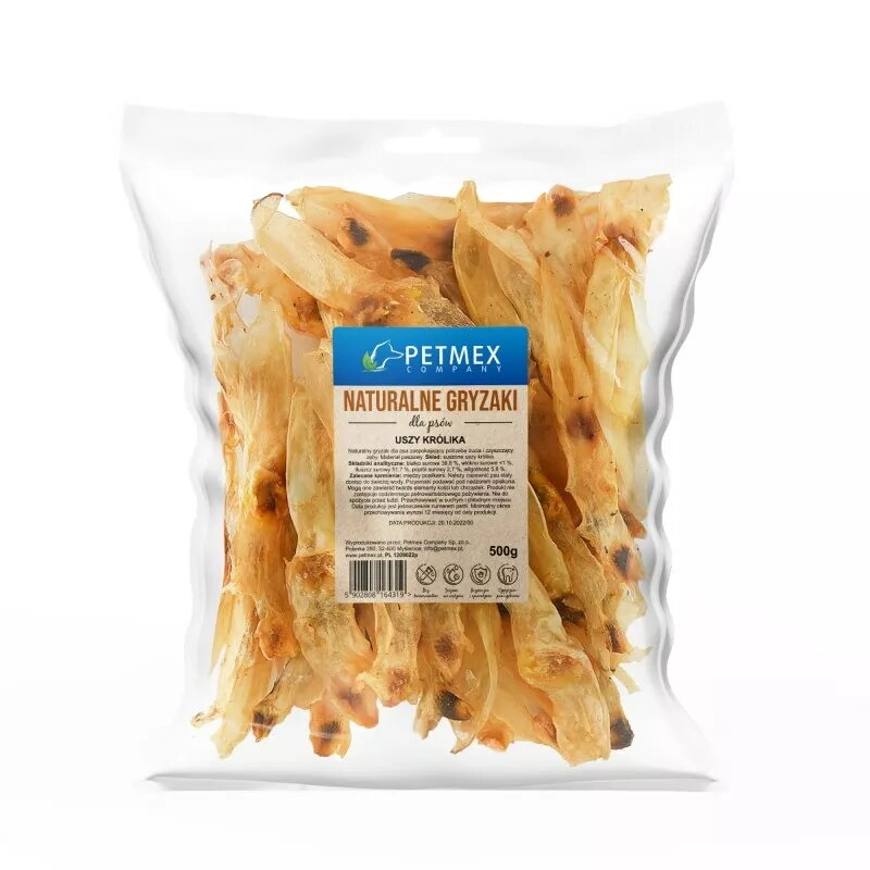 Kucēnu gardumi PETMEX Rabbit ears 500