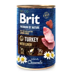 Влажный корм для щенков Brit Premium by Nature Junior — индейка с печенью, 400 г, банка, влажность 78%