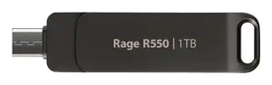 USB флеш-накопитель PATRIOT Rage R550 1 ТБ, USB Type-A и Type-C, 3.2 Gen 1, вращающийся, чёрный