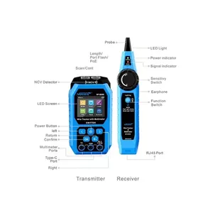 NOYAFA NF-B509 cable locator and PoE tester with multimeter functions (voltage, current)