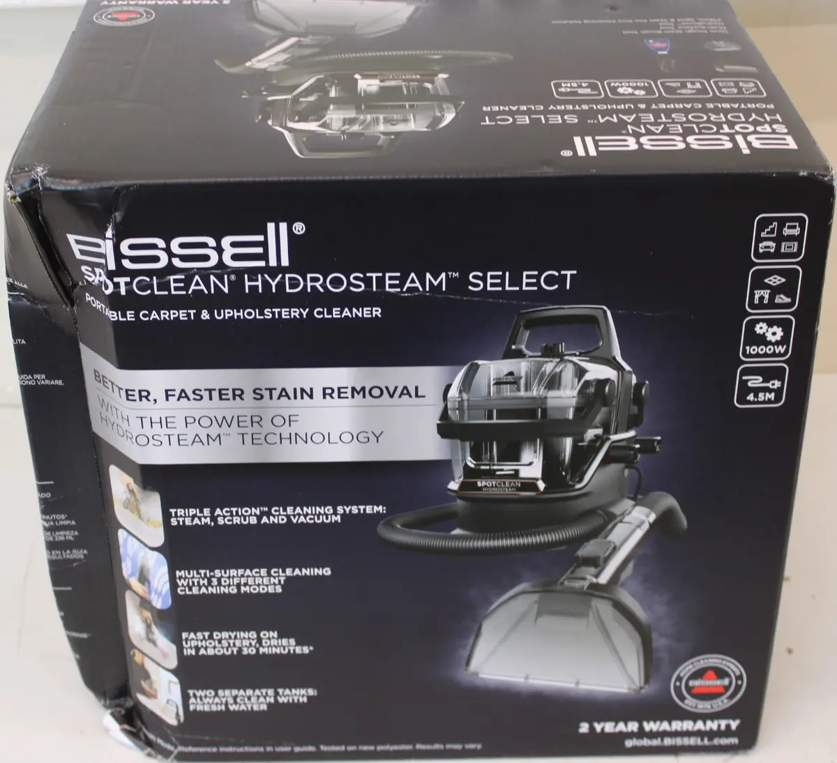 Bissell SpotClean HydroSteam Select portatīvais paklāju