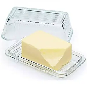 Butter dish Luminarc FR01N3913, transparent tempered glass, thermal shock resistant to 275°F, dishwasher safe, stackable