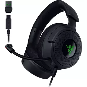Наушники Razer Kraken V4 X проводные USB-C/USB-A, supra-aural, 32 Ω, 96 дБ, кабель 1.8 м, чёрные