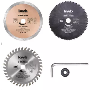 Circular saw blade set EINHELL 49575915 — Ø 8.9 cm, 5 pieces, for Einhell TE-CS 18/89