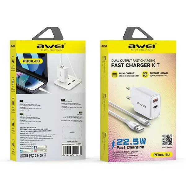 Awei PD81L 22.5W lādētājs Photo 2