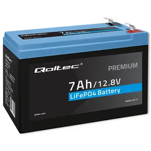 Uzlādējams LiFePO4 akumulators QOLTEC 12.8V 7Ah (89,6Wh) ar iebūvētu BMS