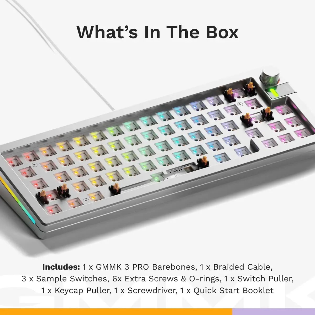 Glorious Gaming GMMK 3 PRO 65% Barebones keyboard GLO-KB-GMMK3-PRO-65-BB-W-SIL-US Photo 7