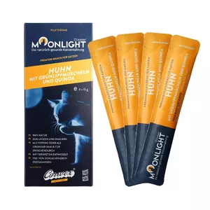 Pasta kārums kaķiem MOONLIGHT Moonlight Dinner Filety Krem-Kur,omuł,kom. 4×15 g (60 g) — vistas pasta, mitrums 82,66%