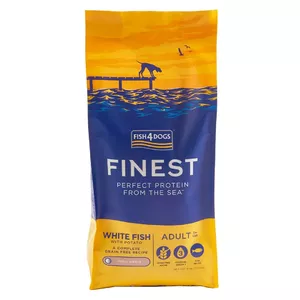 Dry dog food FISH4DOGS Finest Ocean White Fish S 6 kg — small breed hypoallergenic, 26% protein, 12% fat
