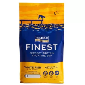 Dry dog food FISH4DOGS Finest Ocean Adult with white fish 12 kg — grain-free, protein 26%, fat 12%